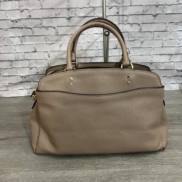 COACH LILLIE Taupe/Gold CARRYALL  Purse - Picture 2 of 8